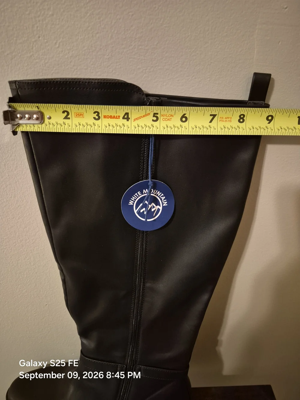 Women's Black Tall Riding Boots - White Mountain, Wide Calf
